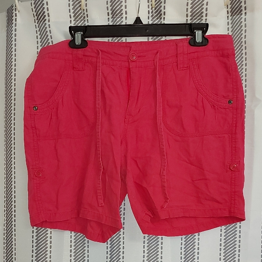 Casual Pink Drawstring Shorts